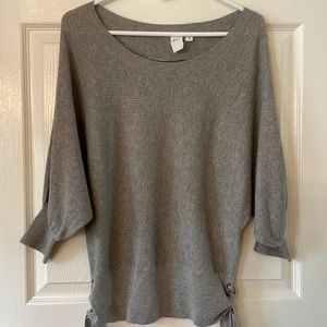 Gap Wide Puff Sleeve Heather Grey Sweater